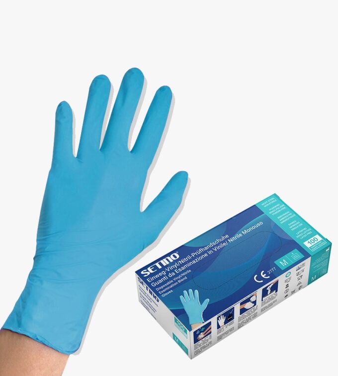 10x SETINO Nitril vizsgálókesztyű 3,5 g (púdermentes,kék) - Image 2