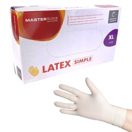 MasterGlove fehér latex kesztyű