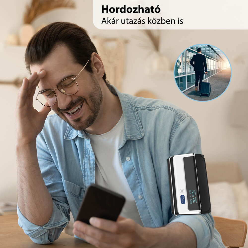 Viatom Armfit Bluetooth felkaros vérnyomásmérő használat közben