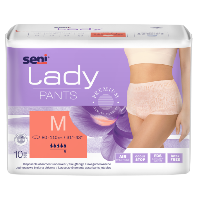 Seni Lady Pants egyszer használatos nedvszívó női alsónemű – M méret (10 db)