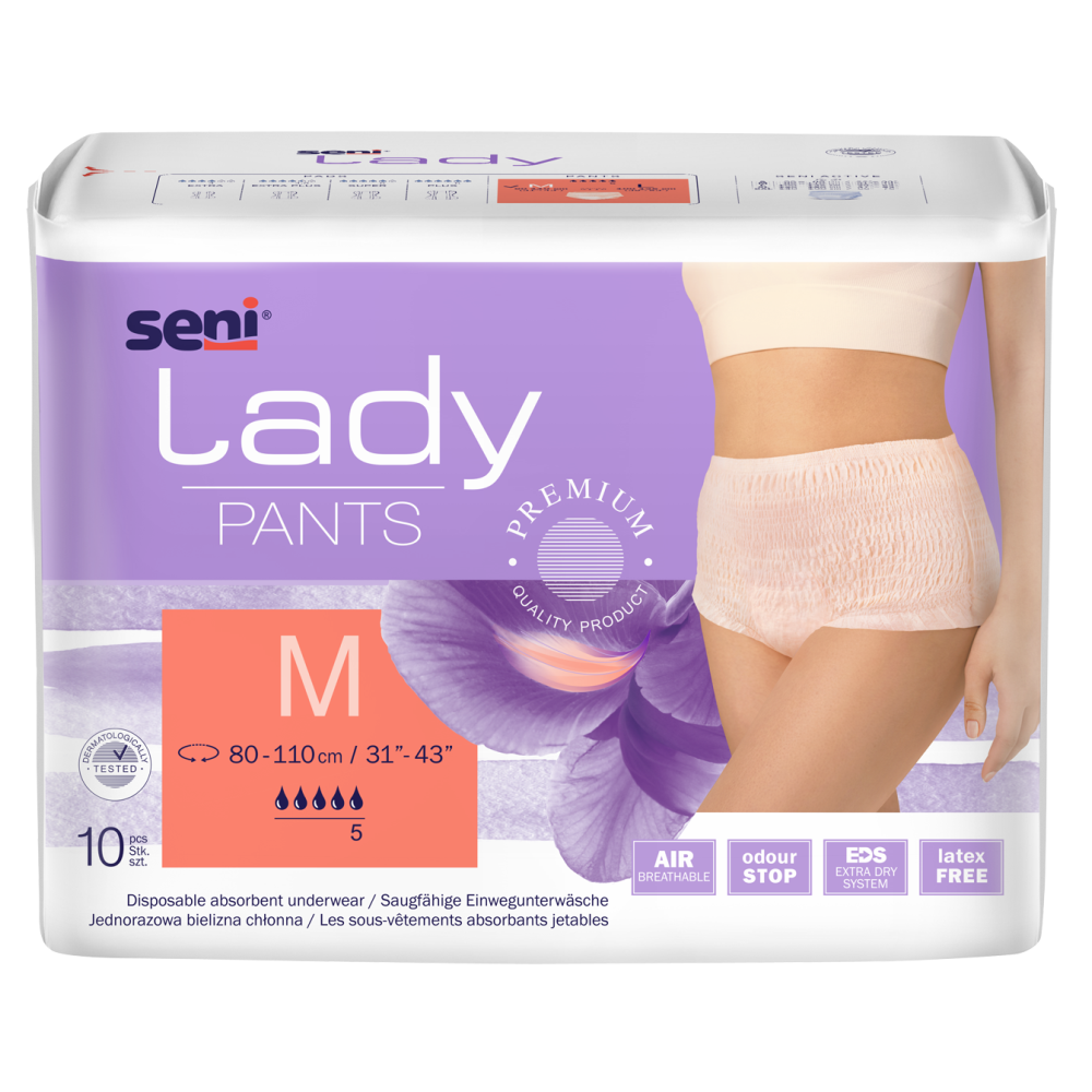 Seni Lady Pants egyszer használatos nedvszívó női alsónemű – M méret (10 db)