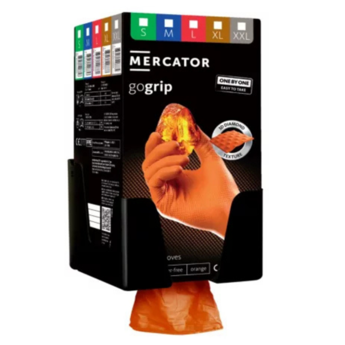 Mercator GoGrip Orange One by One púdermentes nitril védőkesztyű 100 db - Image 2