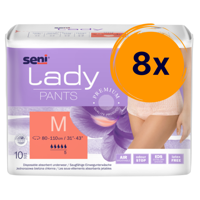8x Seni Lady Pants M inkontinencia fehérnemű hölgyeknek