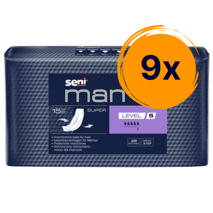 9x Seni MAN level 5 férfi inkontinencia betét