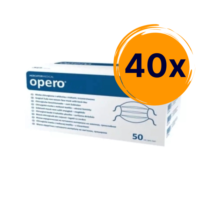 40 doboz megkötős orvosi maszk kék