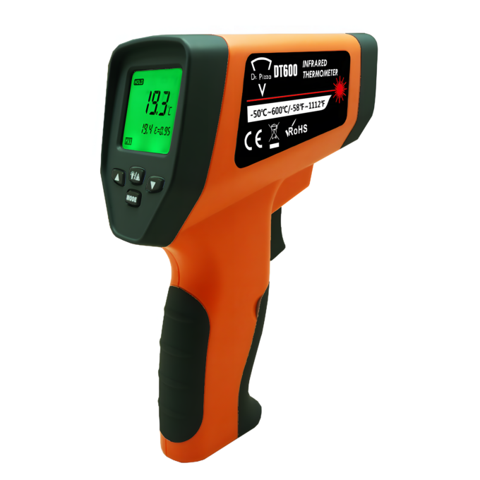 Dr. Pizza infravörös hőmérő – gyors, precíz pizza-köv és sütőfelület hőméréshez 600 °C-ig.