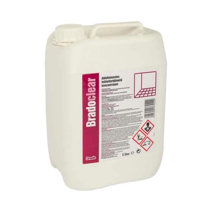Bradoclear aldehidmentes felületfertőtlenítő koncentrátum nagy kiszerelésben (5 liter)