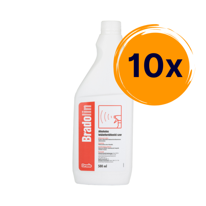 10x Bradolin alkoholos felületfertőtlenítő spray 500 ml utántöltő kupakos