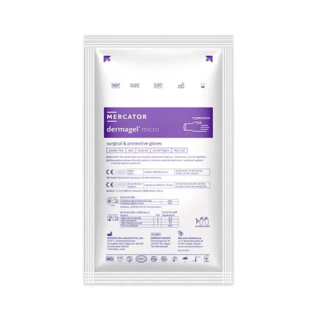 Mercator Dermagel Micro steril precíziós púdermentes latex kesztyű (párosával csomagolt)