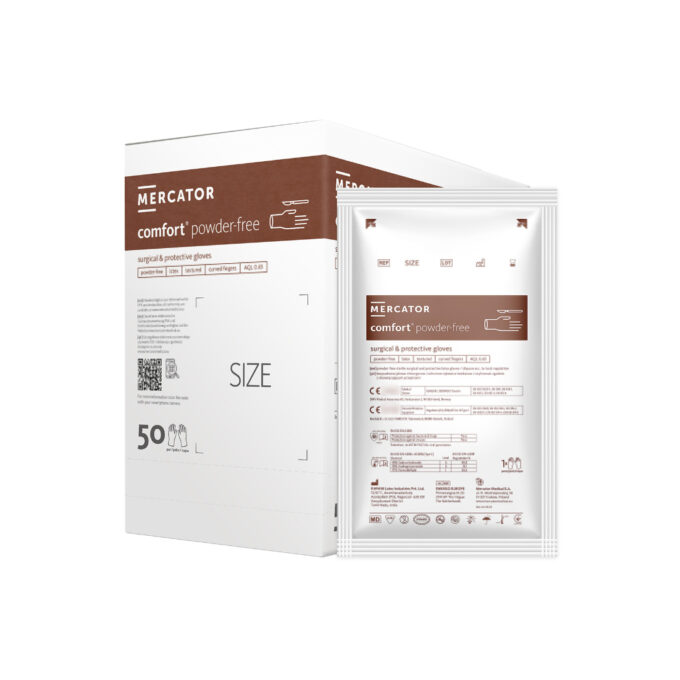 Mercator Comfort steril púdermentes latex kesztyű