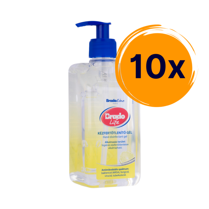 10x Bradolife kézfertőtlenítő gél 500 ml citrom