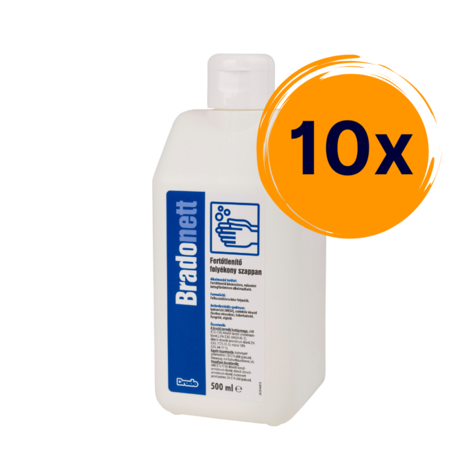 10x Bradonett fertőtlenítő folyékony szappan 500 ml utántöltő
