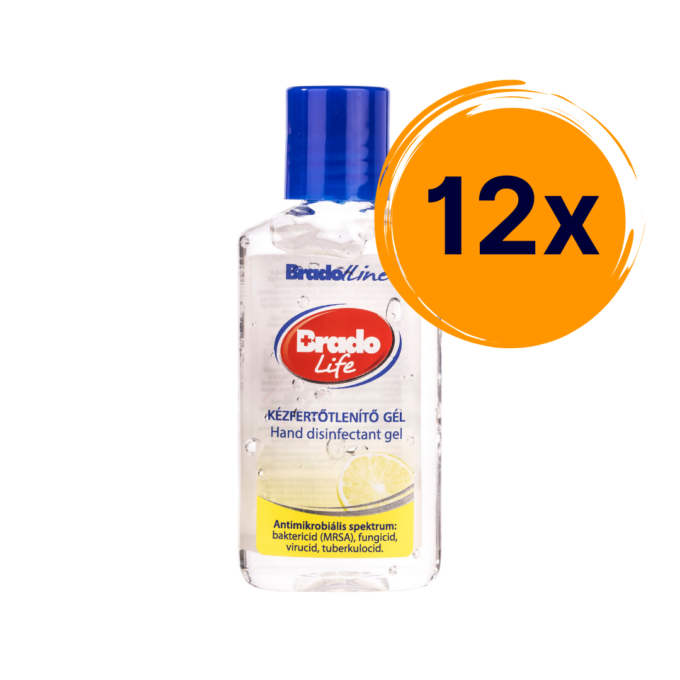 12x Bradolife kézfertőtlenítő gél 50 ml citrom