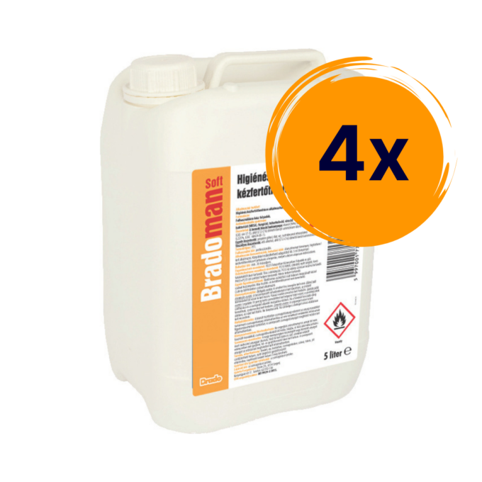 4x Bradoman soft higiénés kézfertőtlenítő 5 liter kannás