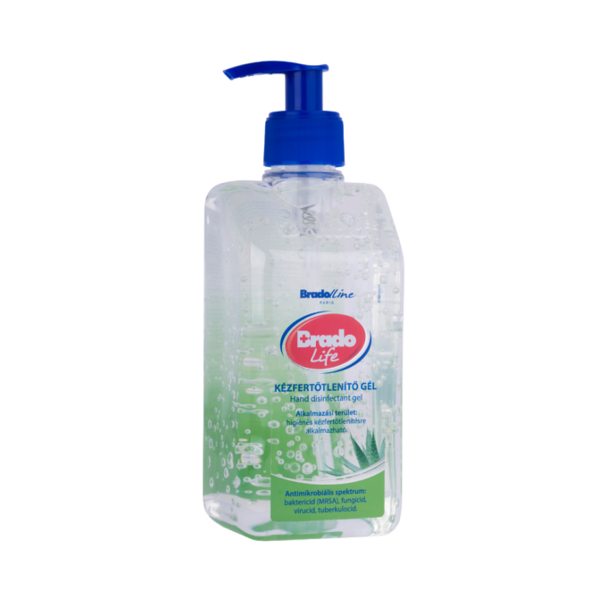 Bradolife kézfertőtlenítő gél 500 ml pumpás aloe vera
