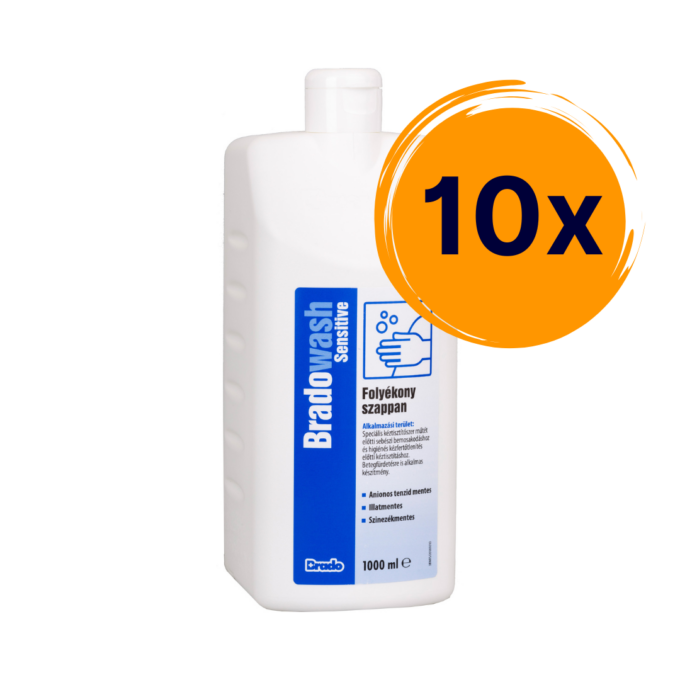 10x Bradowash sensitive folyékony szappan érzékeny bőrre 1000 ml
