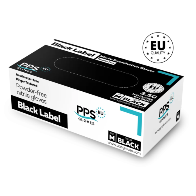 PPS Black Label nitril kesztyű fekete 3,5 g
