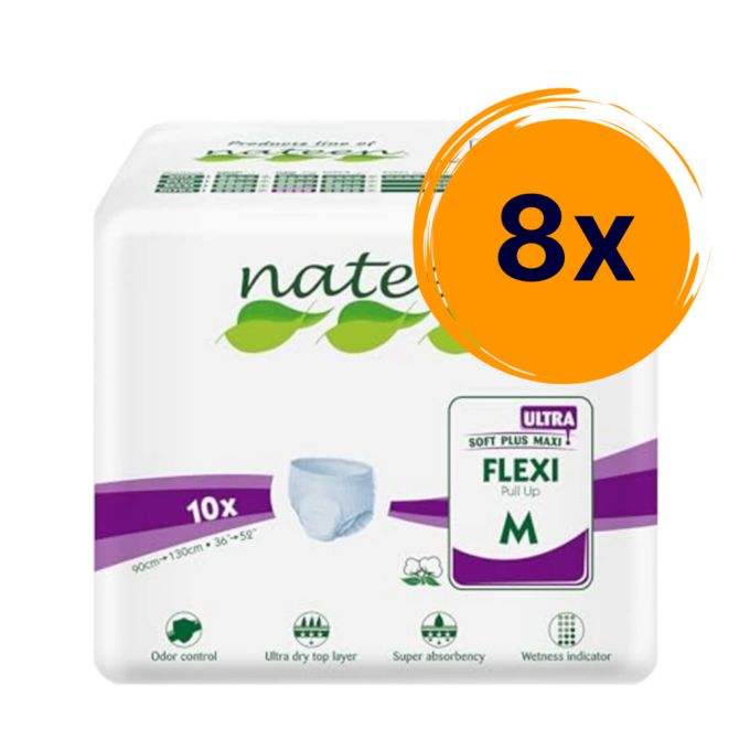 8 csomag Nateen Flexi Ultra felnőtt bugyipelenka M (10 db)